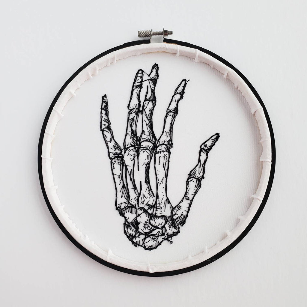 Skeletal Hand Anatomy - PDF Digital Download Embroidery Pattern & Guide