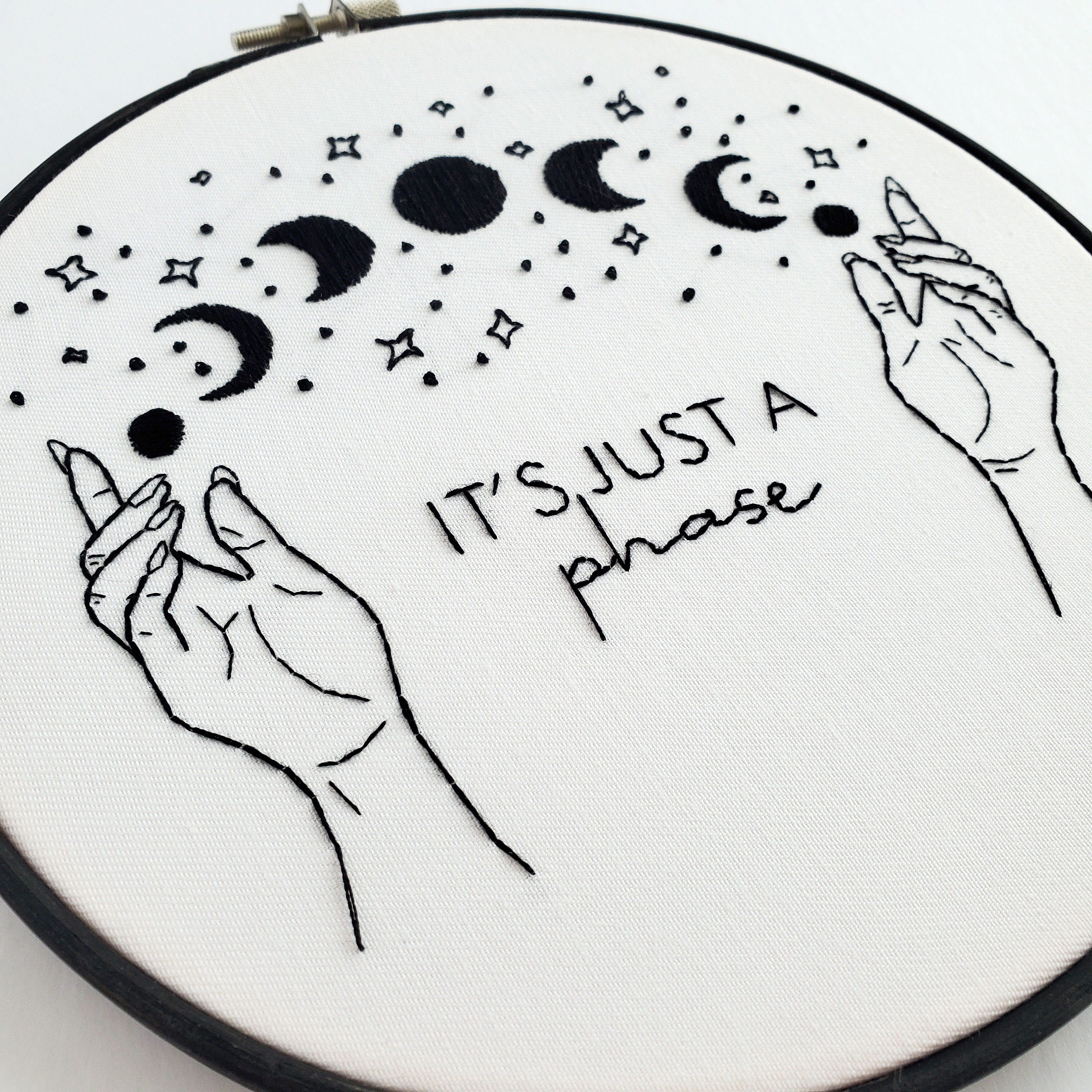 It's Just A Phase Moon Phase - PDF Digital Download Embroidery Pattern & Guide