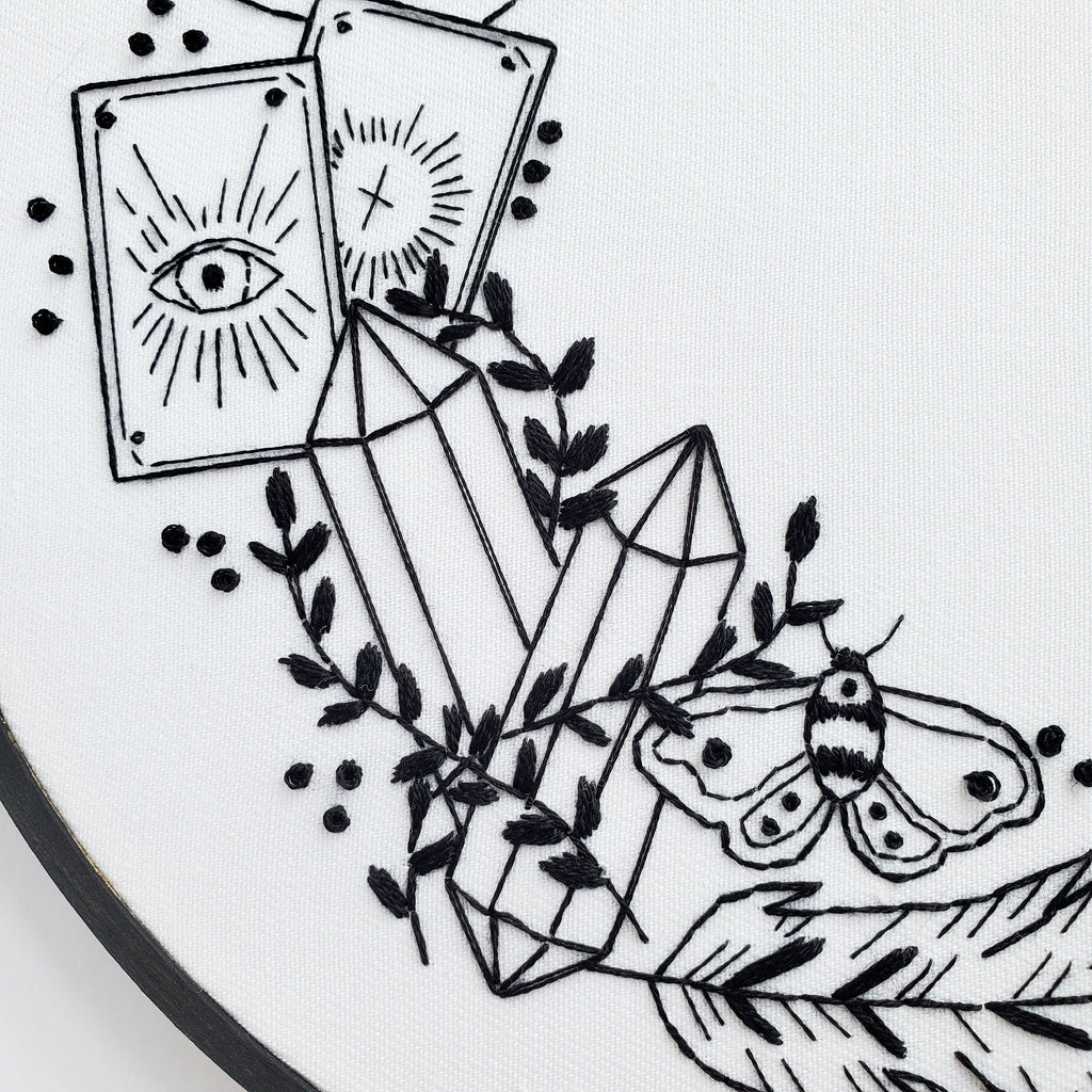 Witchy Mystical Spiritual Wreath - PDF Digital Download Embroidery Pattern & Guide