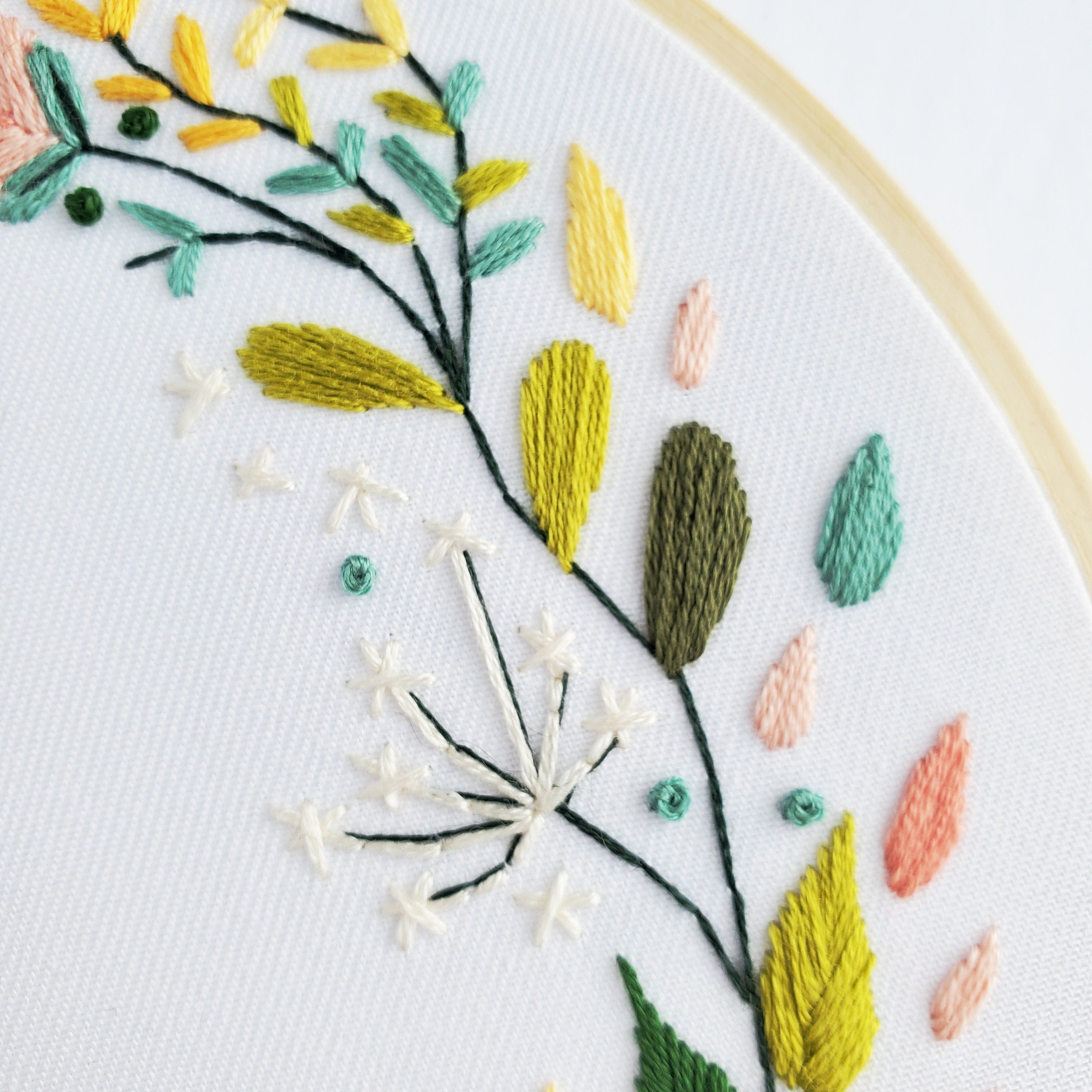 Believe In Yourself Floral Wreath - PDF Digital Download Embroidery Pattern & Guide