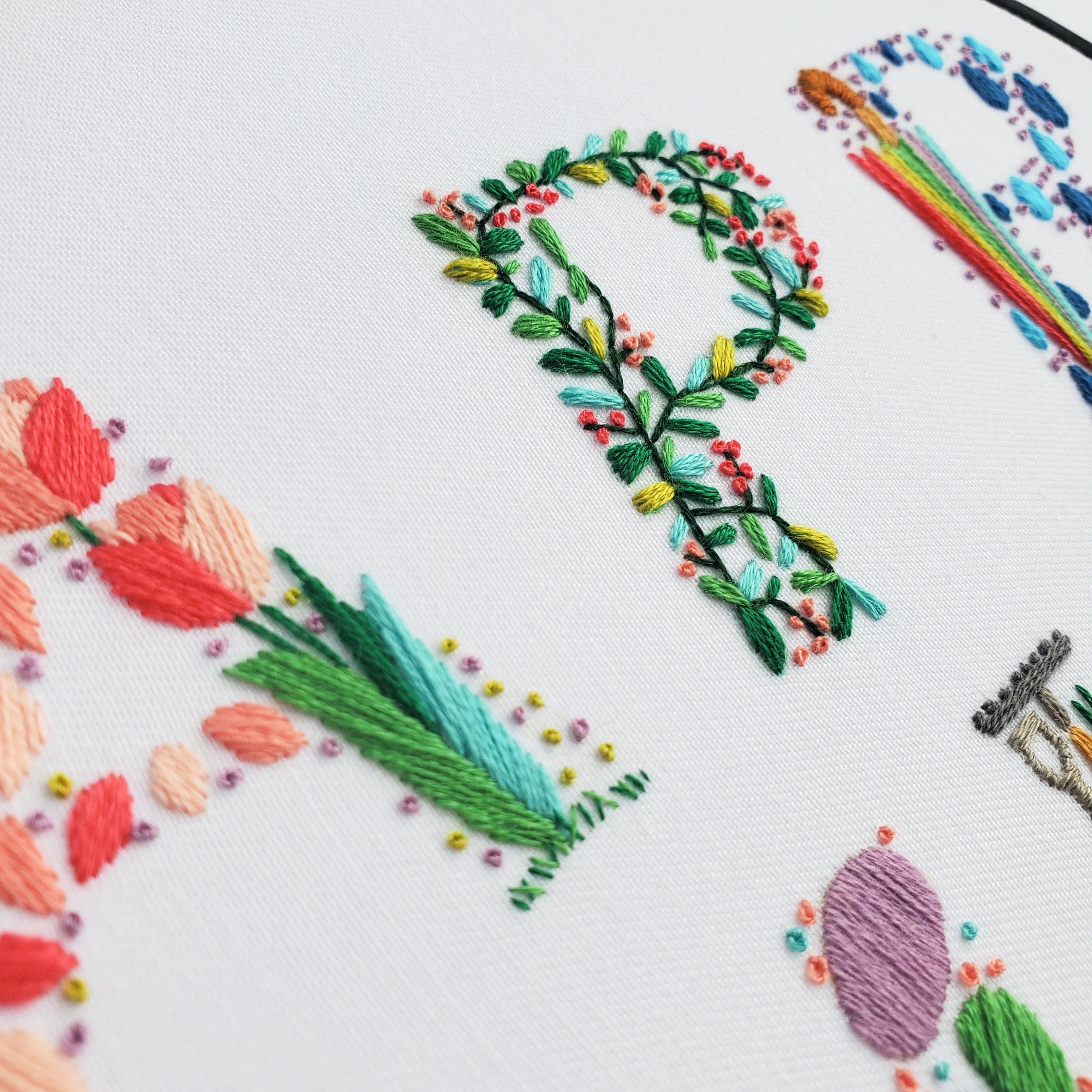 APRIL Monthly Text Series - PDF Digital Download Embroidery Series Pattern & Guide