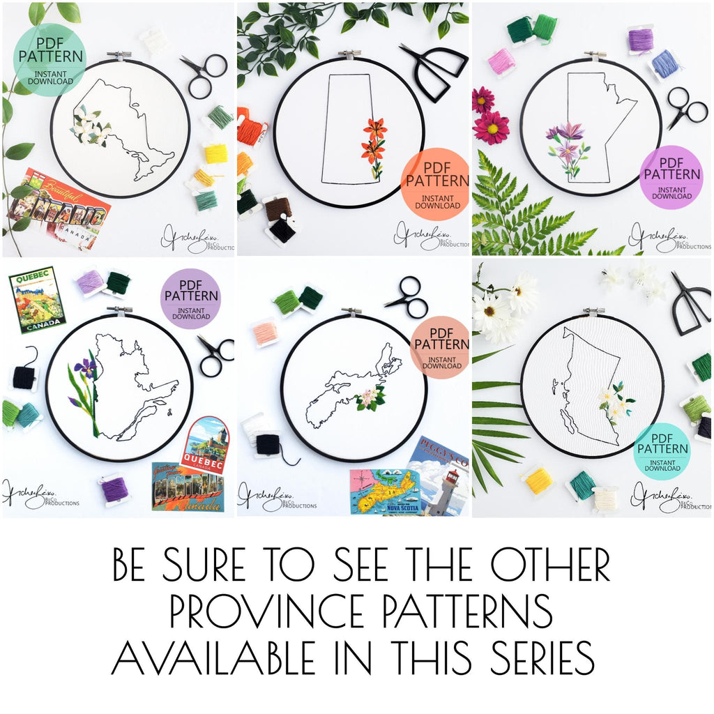 Saskatchewan Province - PDF Digital Download Embroidery Pattern & Guide