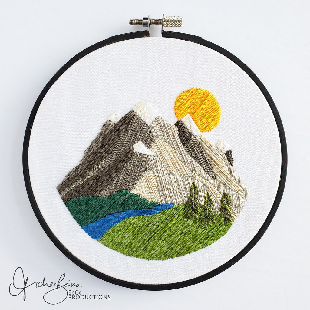 Mountain Landscape No.01 - PDF Digital Download Embroidery Pattern & Guide