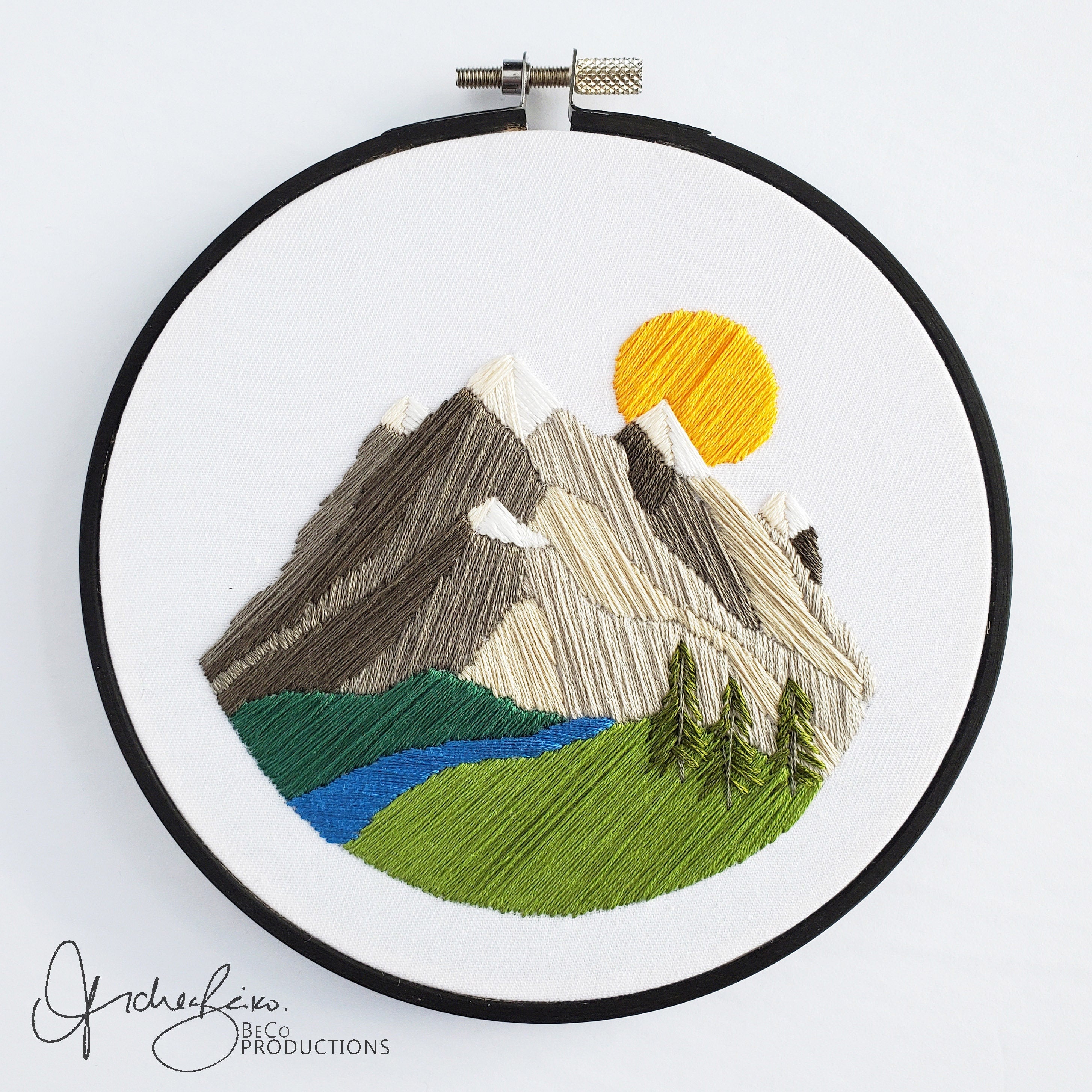 Mountain Landscape No.01 - PDF Digital Download Embroidery Pattern & Guide