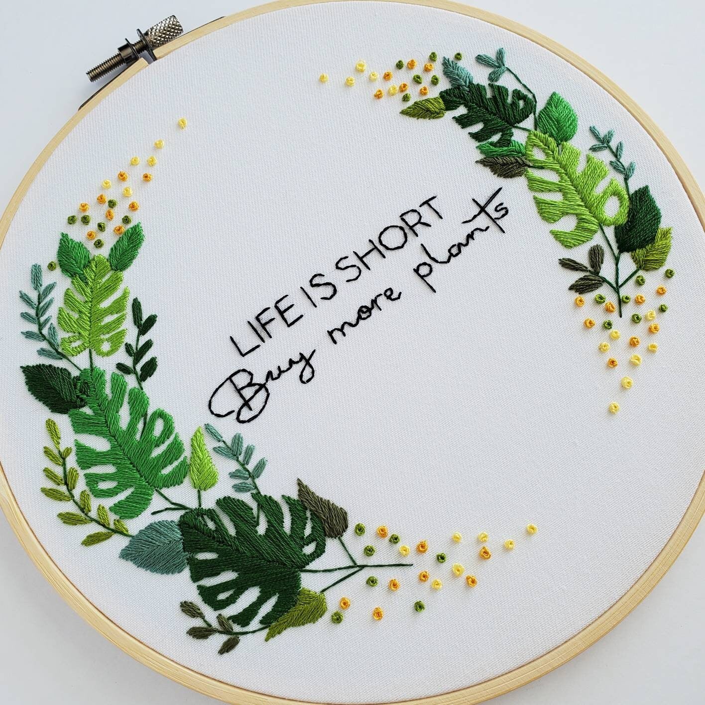 Life Is Short Buy More Plants - PDF Digital Download Embroidery Pattern & Guide