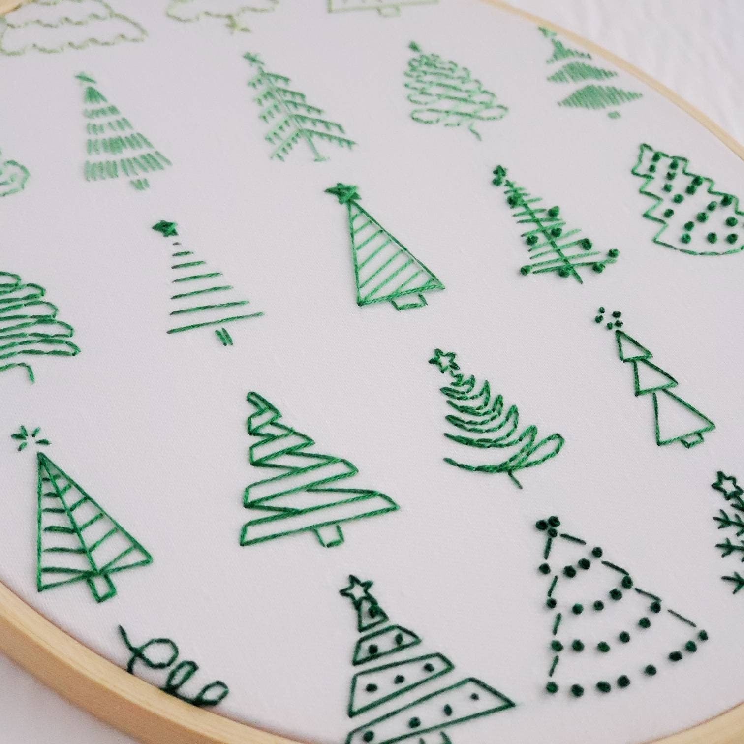 Christmas Tree Print - PDF Digital Download Embroidery Pattern & Guide