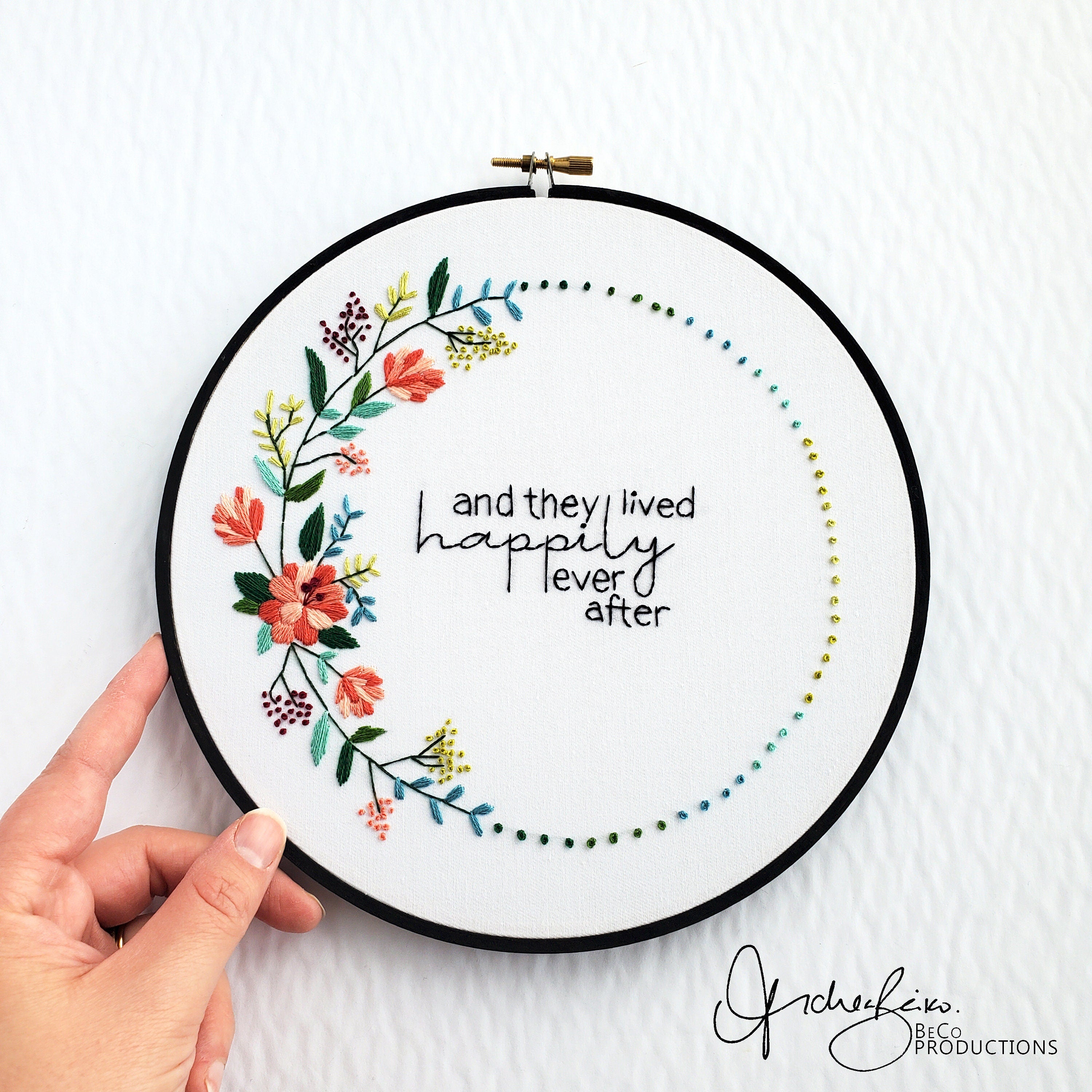 And They Lived Happily Ever After - PDF Digital Download Embroidery Pattern & Guide