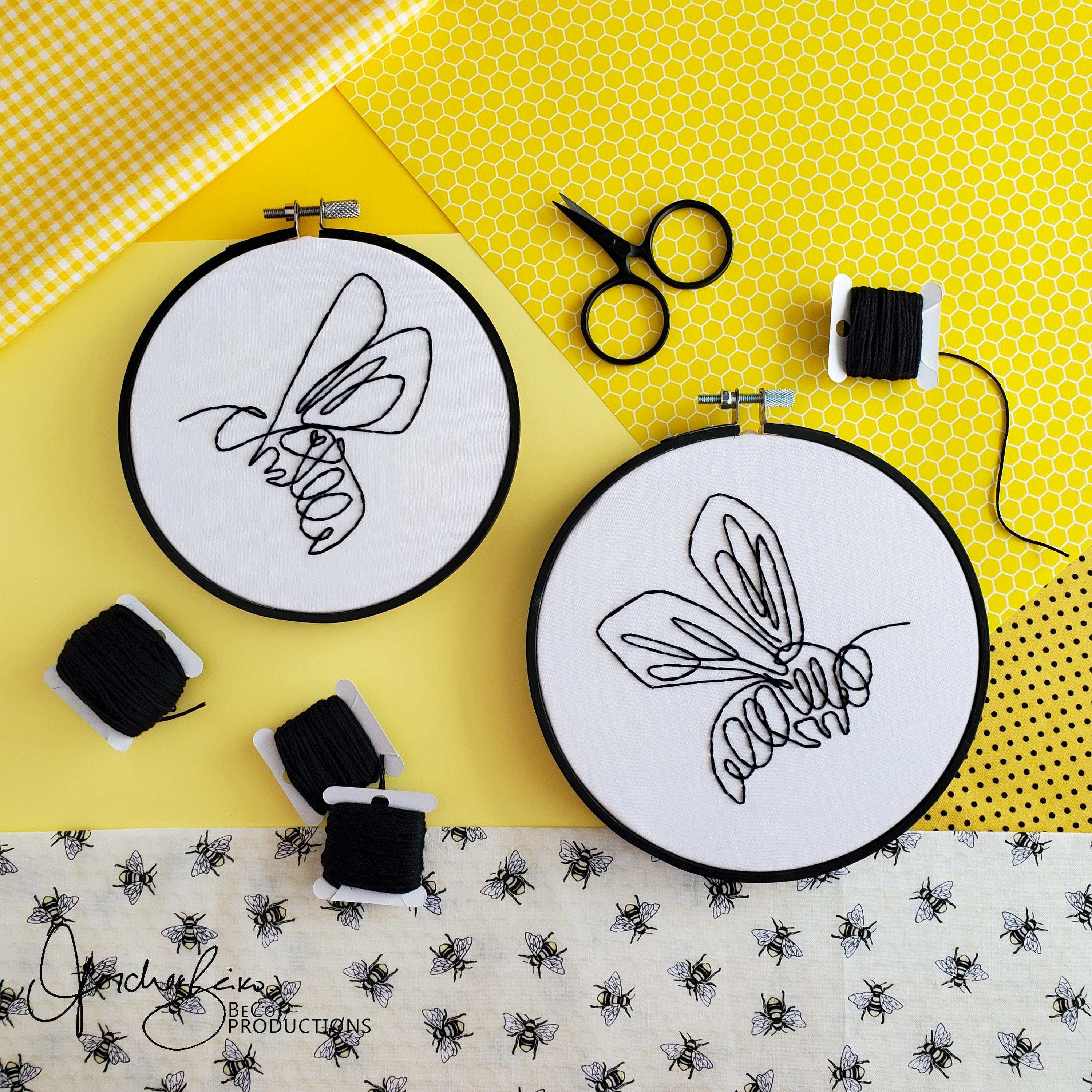 Bee Embroidery BUNDLE - DIY Digital Download Embroidery Pattern & Guide