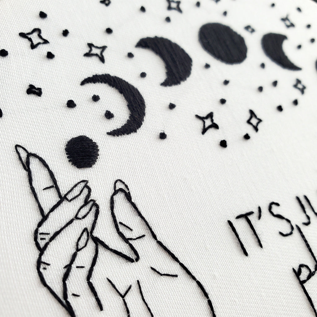 It's Just A Phase Moon Phase - PDF Digital Download Embroidery Pattern & Guide