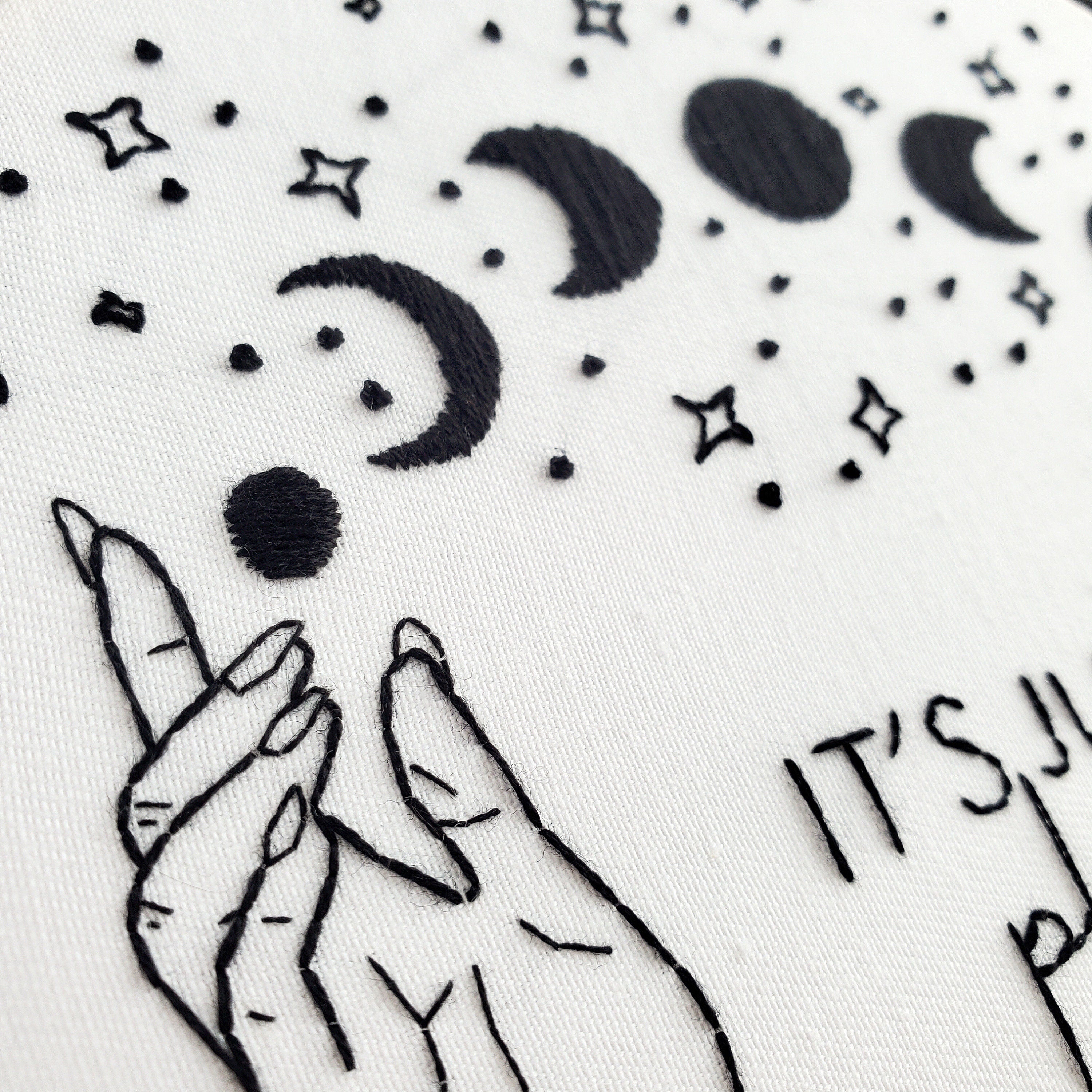 It's Just A Phase Moon Phase - PDF Digital Download Embroidery Pattern & Guide