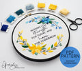 Blue and Yellow Floral Wreath - PDF Digital Download Embroidery Pattern & Guide