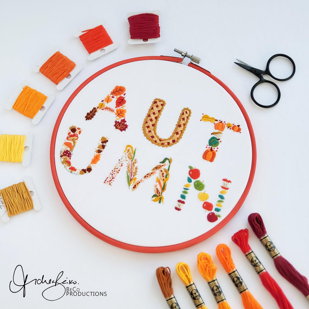 Autumn Embroidery BUNDLE - DIY Digital Download Embroidery Pattern & Guide