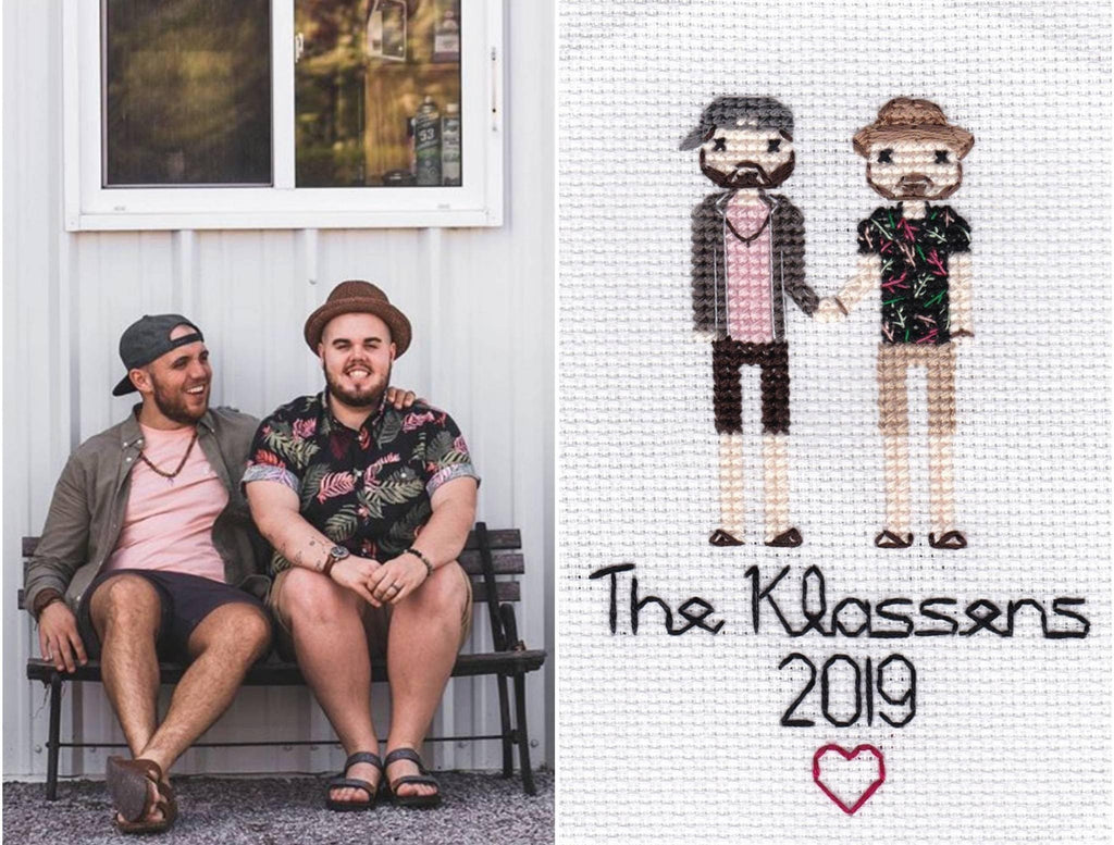 Custom Family Cross Stitch Portrait