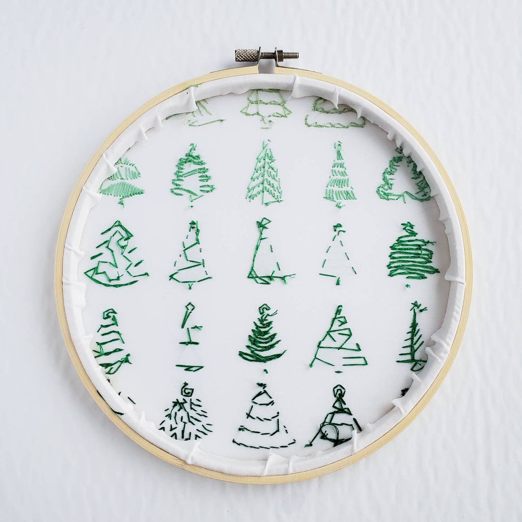 Christmas Tree Print - PDF Digital Download Embroidery Pattern & Guide