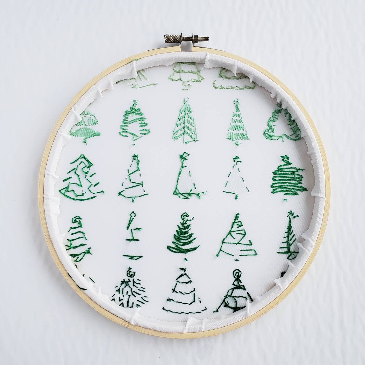 Christmas Tree Print - PDF Digital Download Embroidery Pattern & Guide