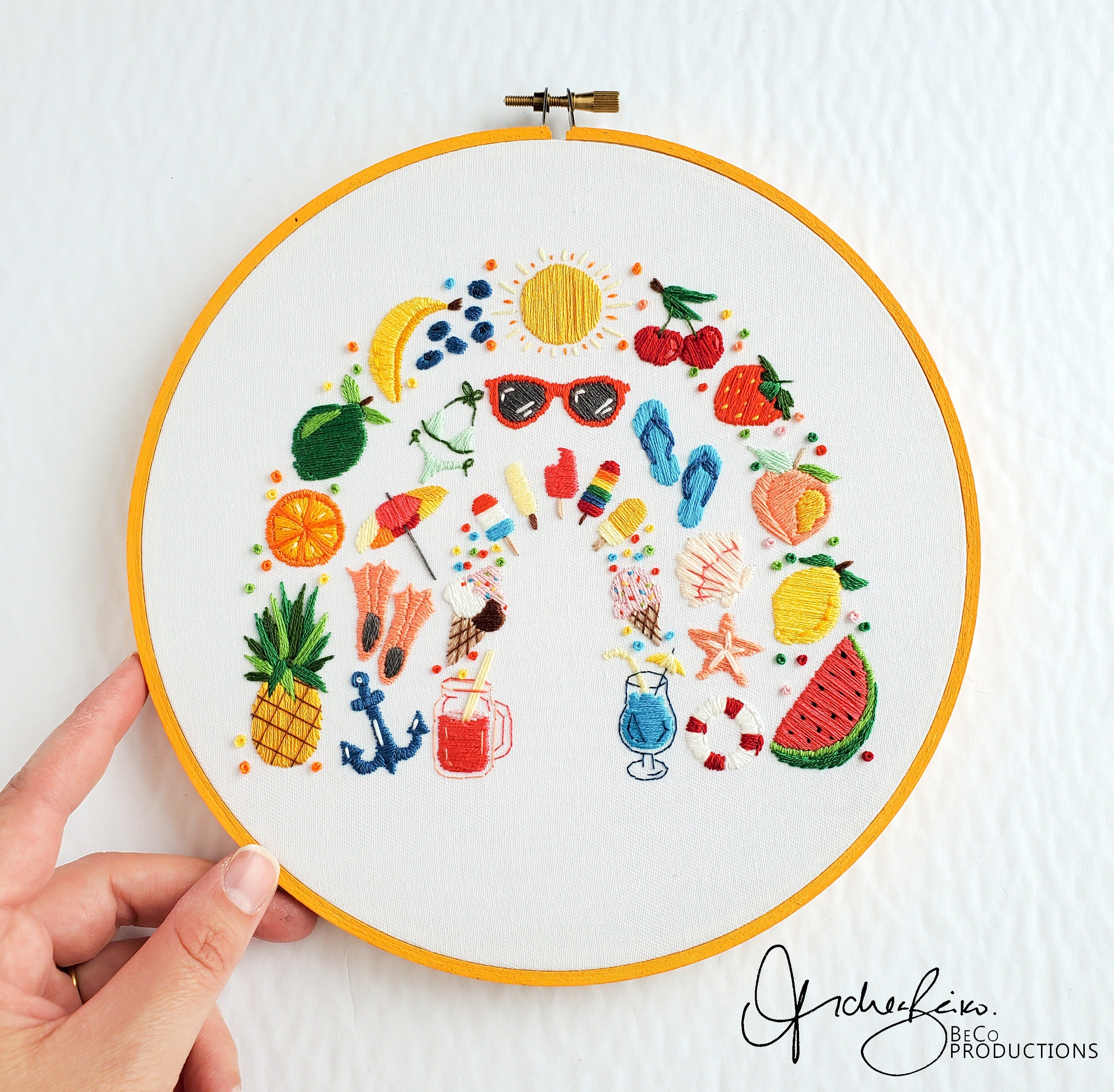 Summer Rainbow - PDF Digital Download Embroidery Pattern & Guide