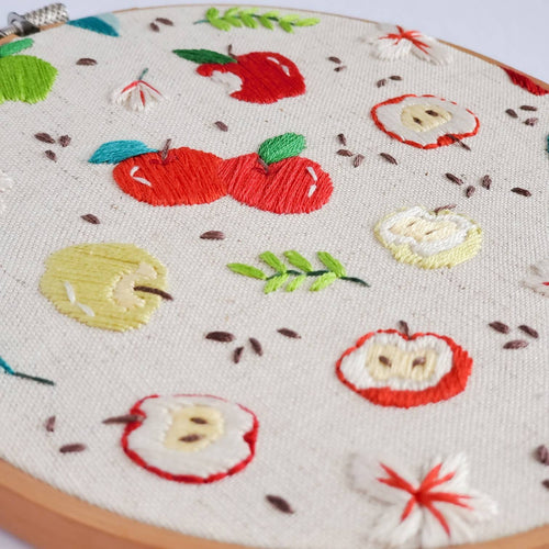 Apple Life Cycle Print - PDF DIgital Download Embroidery Pattern & Guide