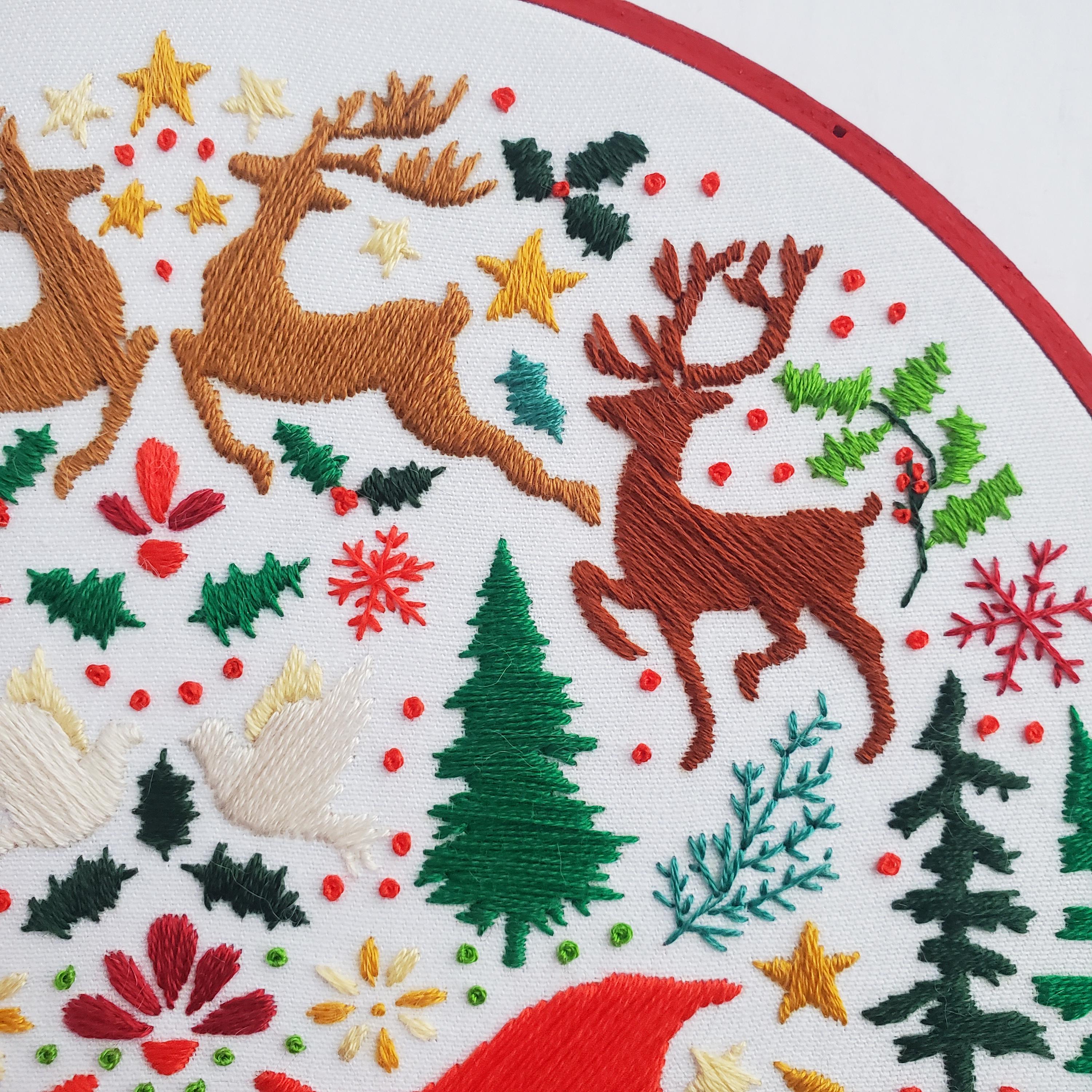 Christmas Folk Art Inspired Series - PDF Digital Download Embroidery Pattern & Guide