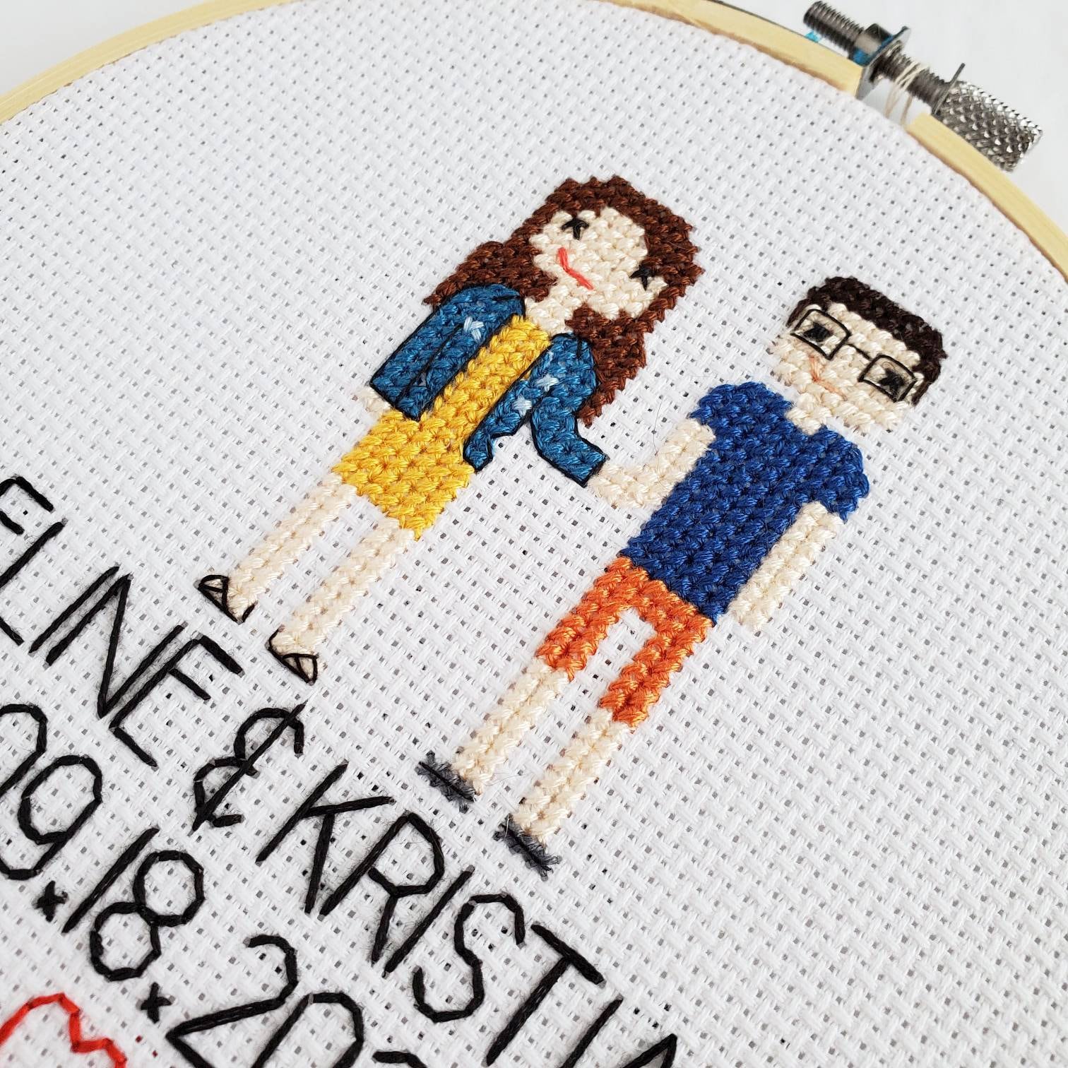 Custom Family Cross Stitch Portrait