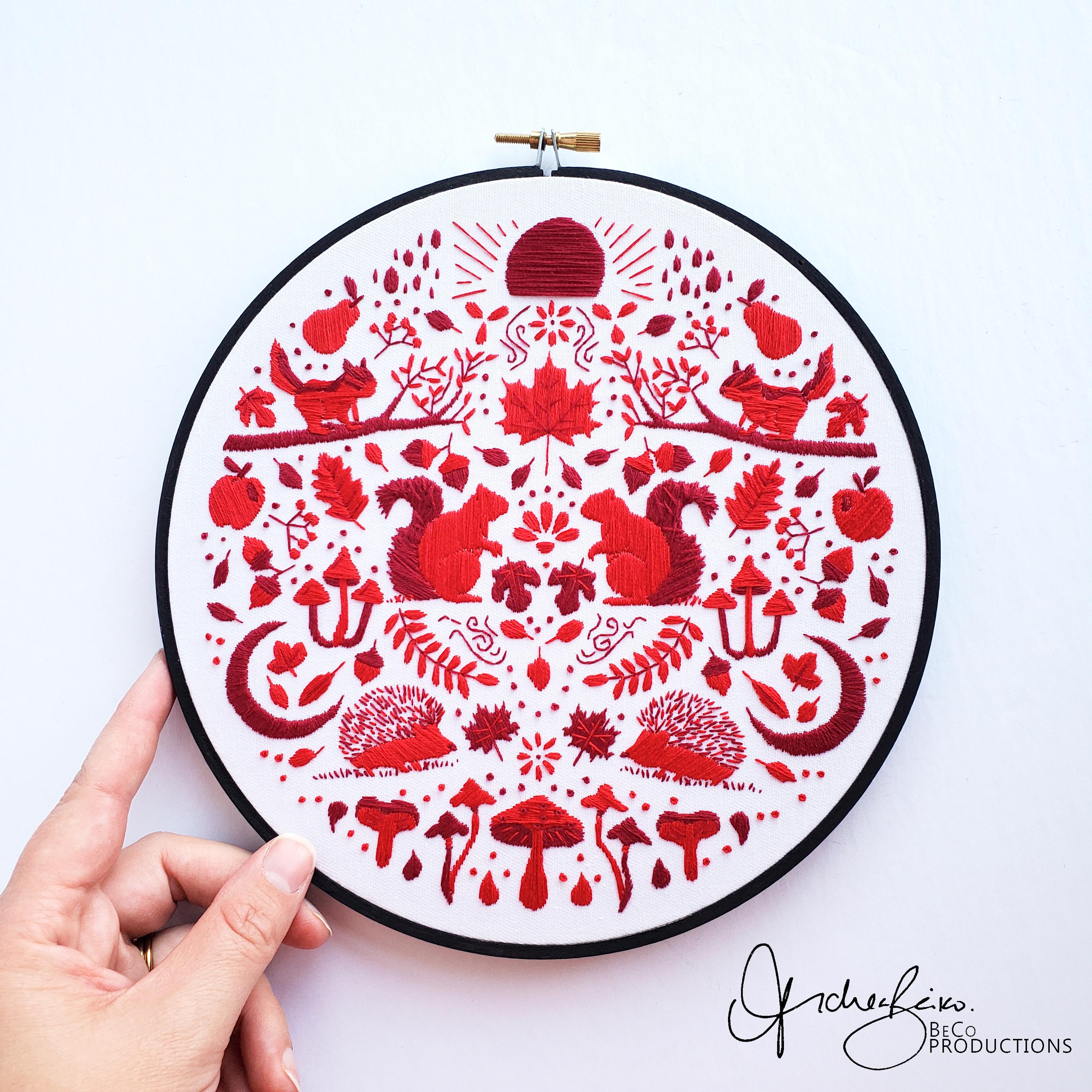 Monochromatic Folk Art Embroidery Series BUNDLE - DIY Digital Download Embroidery Pattern & Guide