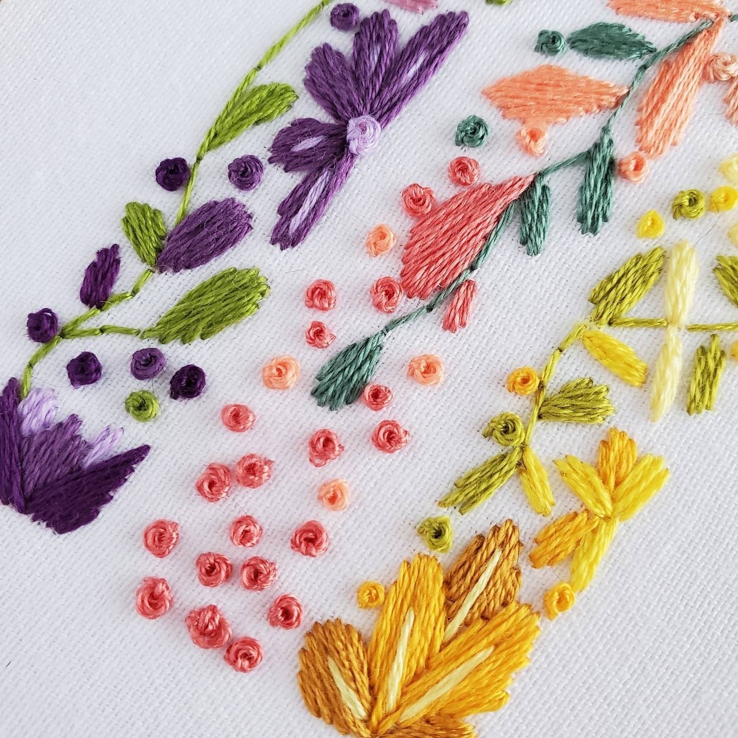 Original Floral Rainbow - PDF Digital Download Embroidery Pattern & Guide