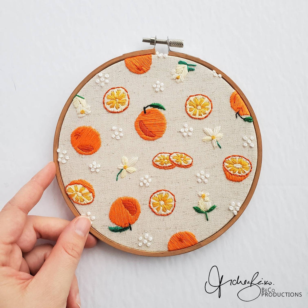 Orange Life Cycle Print - PDF DIgital Download Embroidery Pattern & Guide