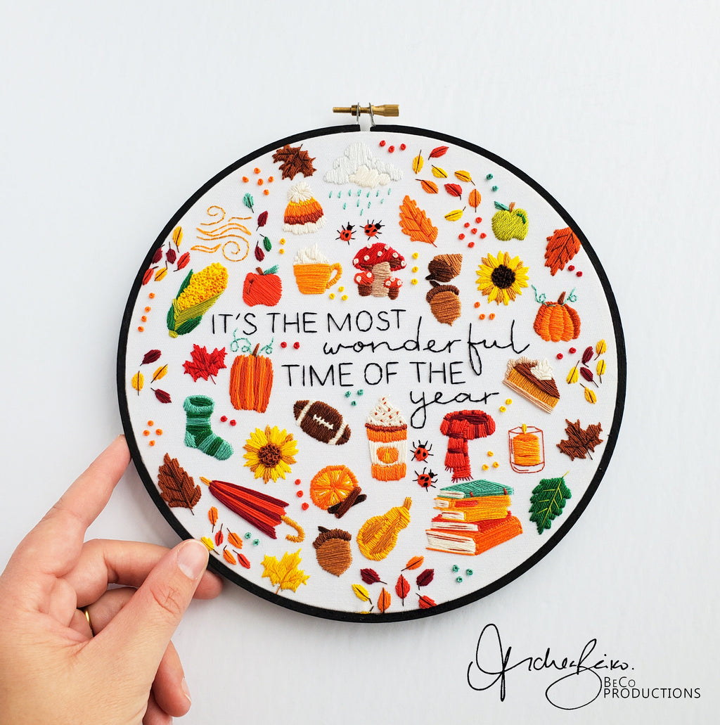 It's The Most Wonderful Time Of The Year - Autumn Edition - PDF Digital Download Embroidery Pattern & Guide