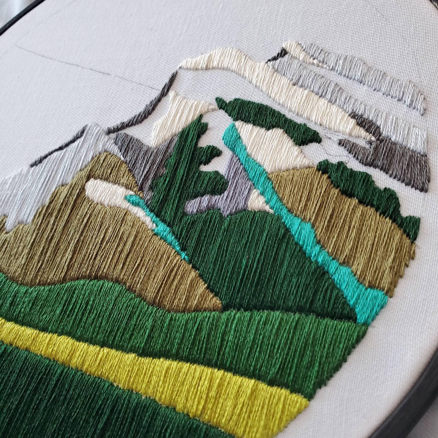 Mountain Landscape No.02, Mount Rundle, Banff Alberta - PDF Digital Download Embroidery Pattern & Guide