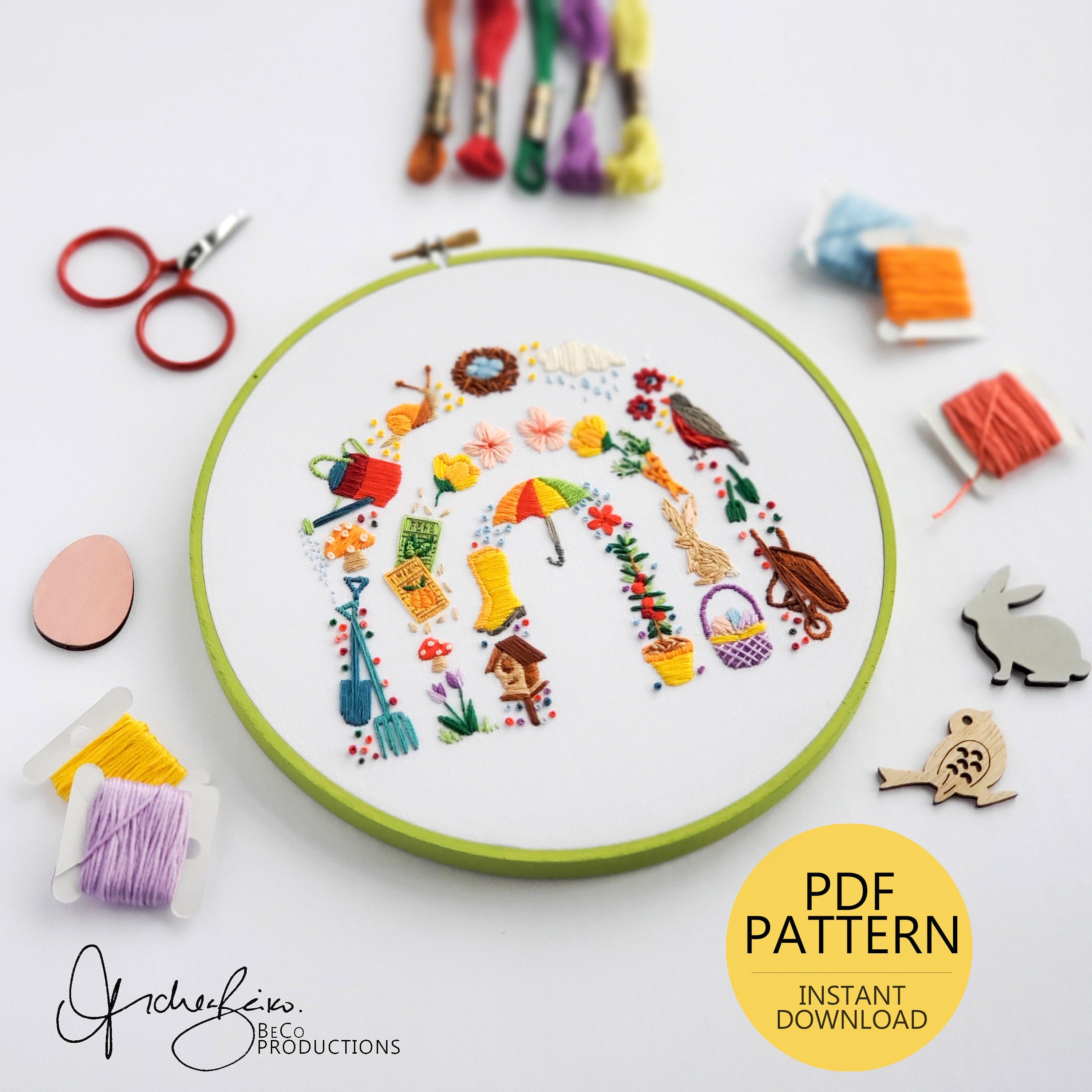 Spring Rainbow - PDF Digital Download Embroidery Pattern & Guide