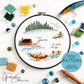 JUNE Monthly Series Wreath - PDF Digital Download Embroidery Pattern & Guide