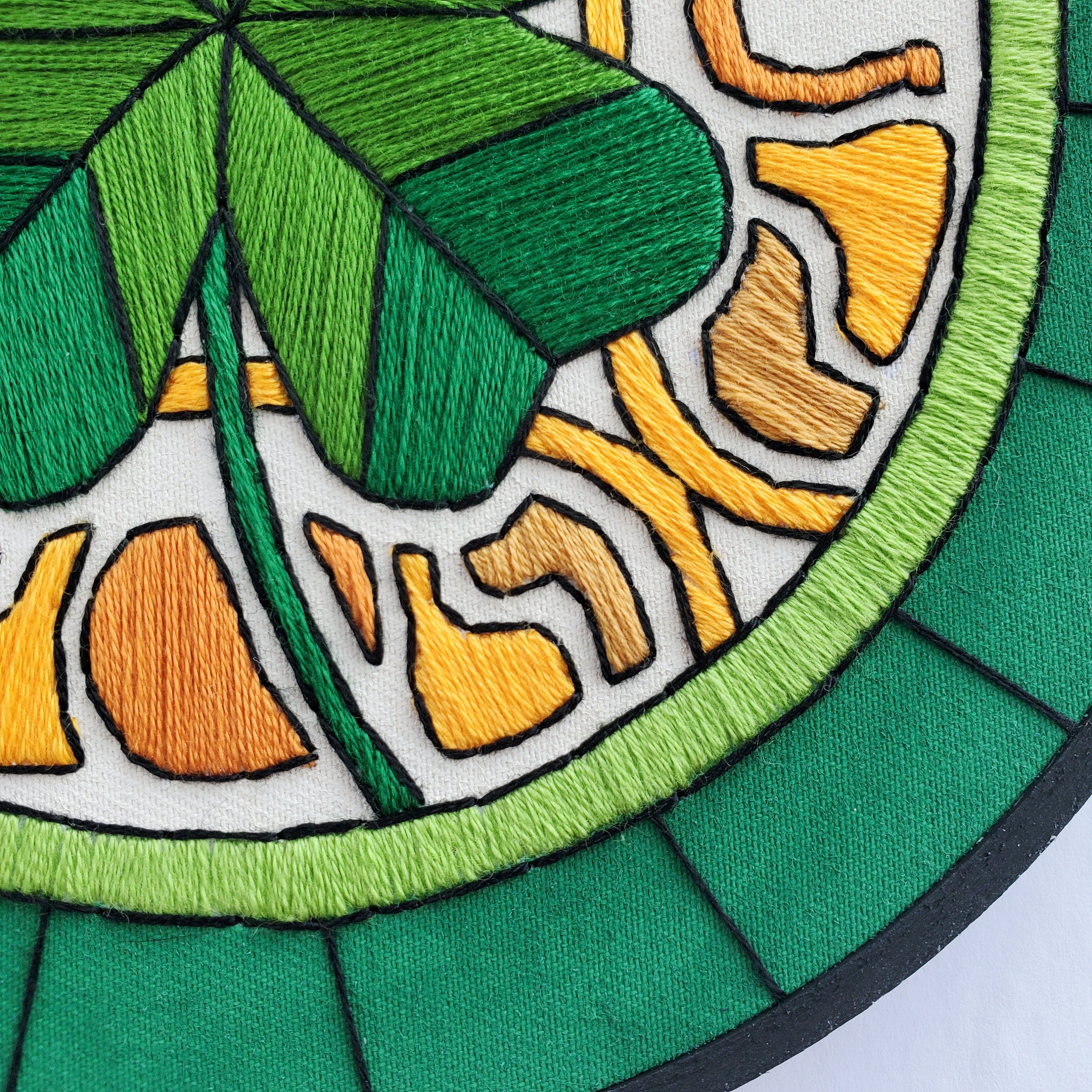 MARCH Monthly Series Stained Glass Four Leaf Clover- PDF Digital Download Embroidery Pattern & Guide