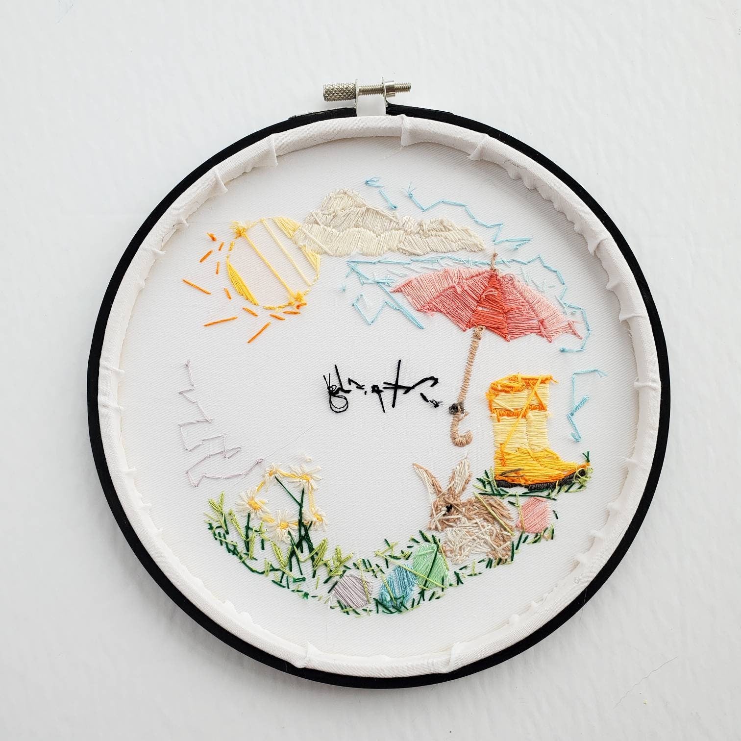 APRIL Monthly Series Wreath - PDF Digital Download Embroidery Pattern & Guide