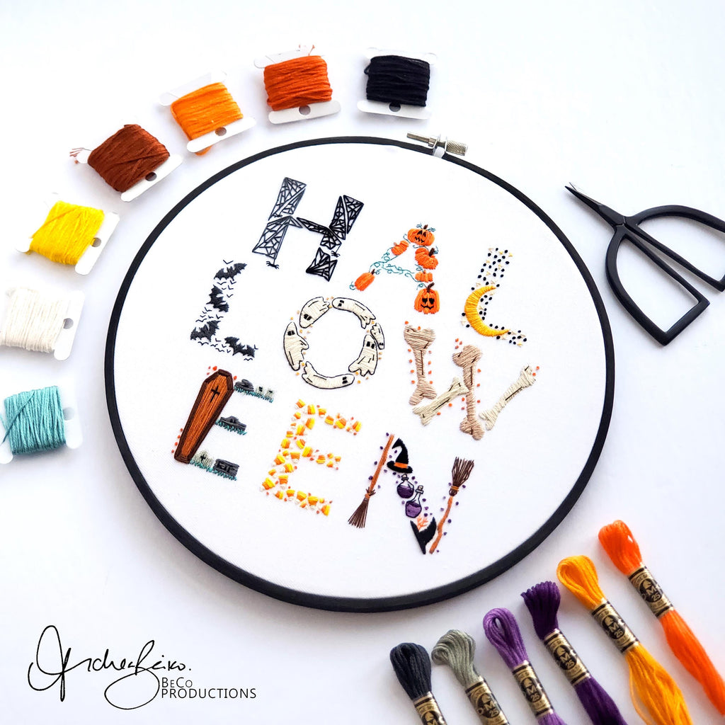 Halloween Embroidery BUNDLE - DIY Digital Download Embroidery Pattern & Guide