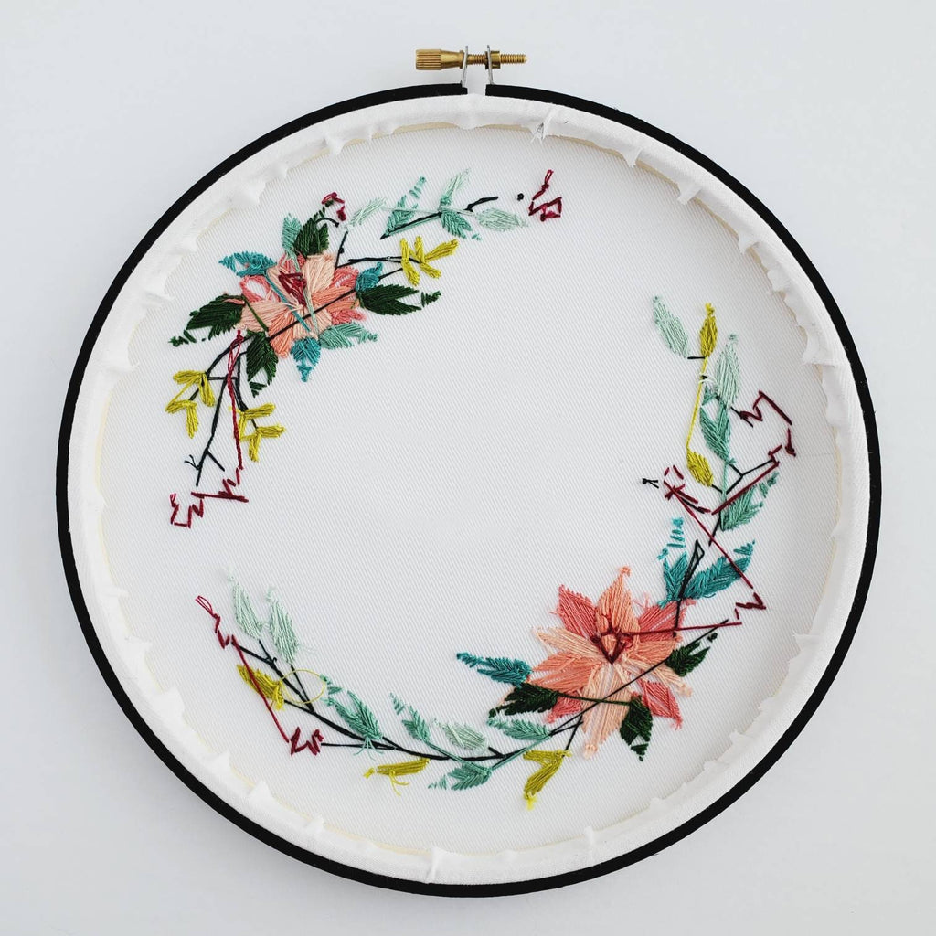 Floral Wreath #03 - PDF Digital Download Embroidery Pattern & Guide