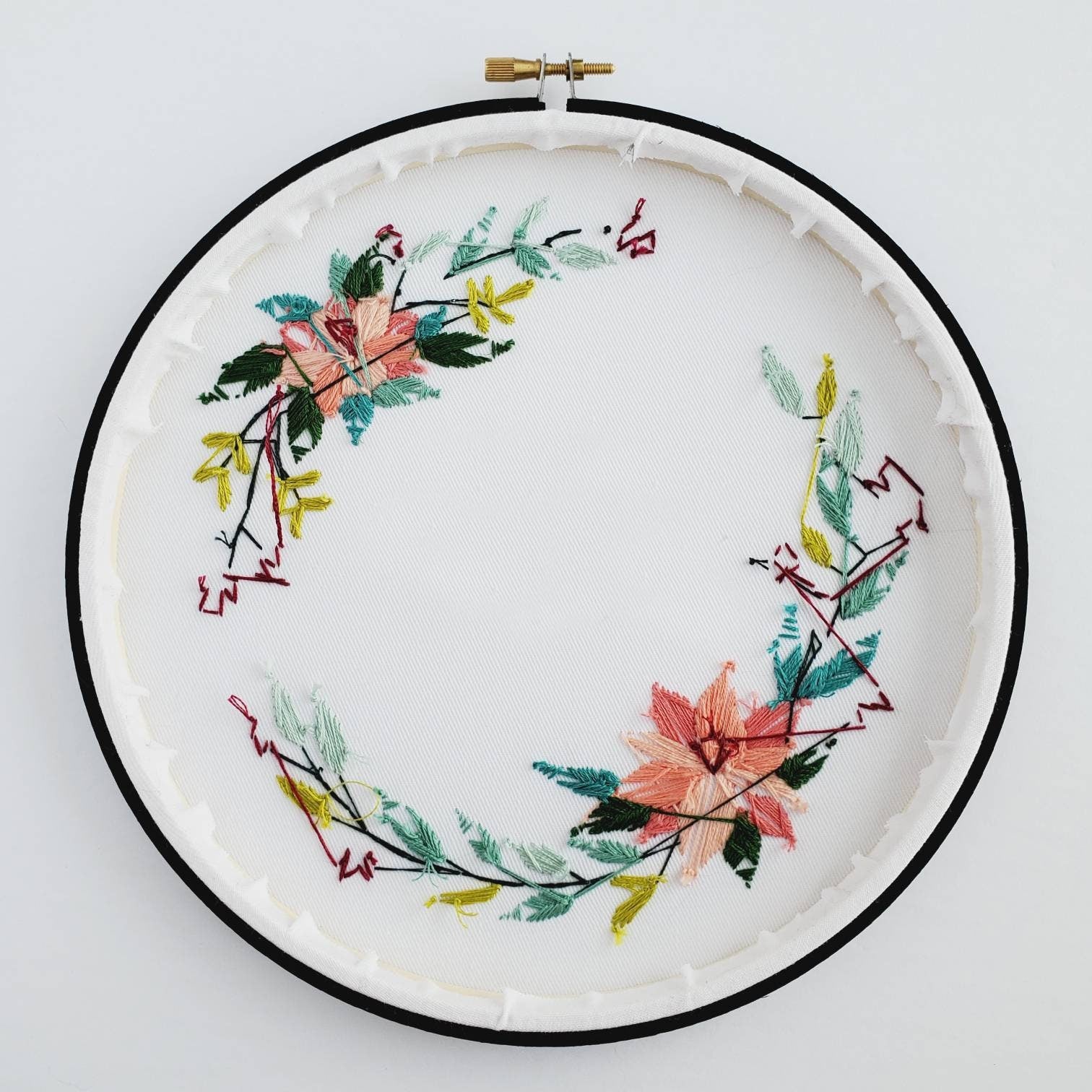 Floral Wreath #03 - PDF Digital Download Embroidery Pattern & Guide