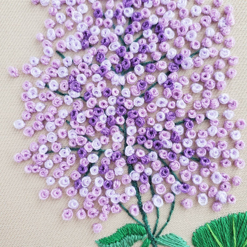 Floral Lilac French Knot - PDF Digital Download Embroidery Pattern and Guide
