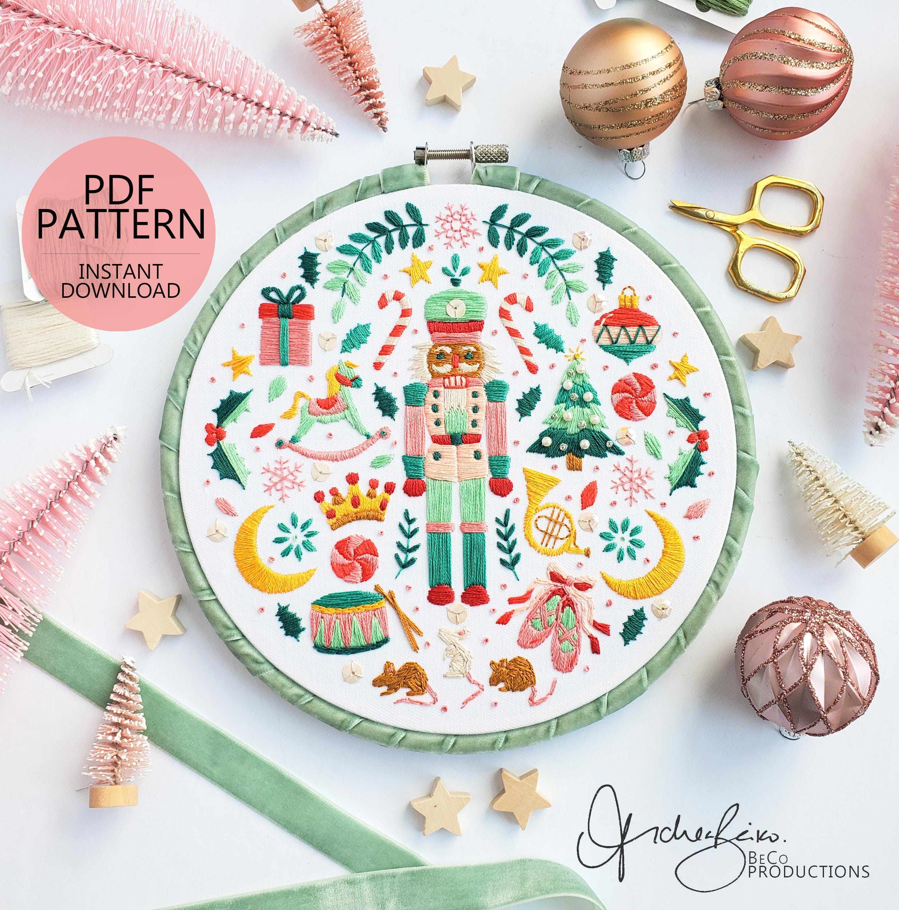 Nutcracker Folk Art Inspired Series - PDF Digital Download Embroidery Pattern & Guide