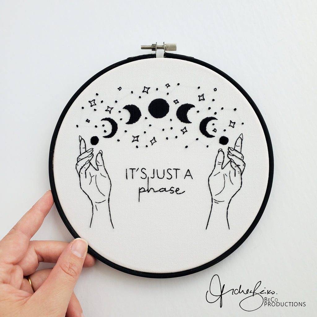 It's Just A Phase Moon Phase - PDF Digital Download Embroidery Pattern & Guide
