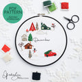DECEMBER Monthly Series Wreath - PDF Digital Download Embroidery Pattern & Guide