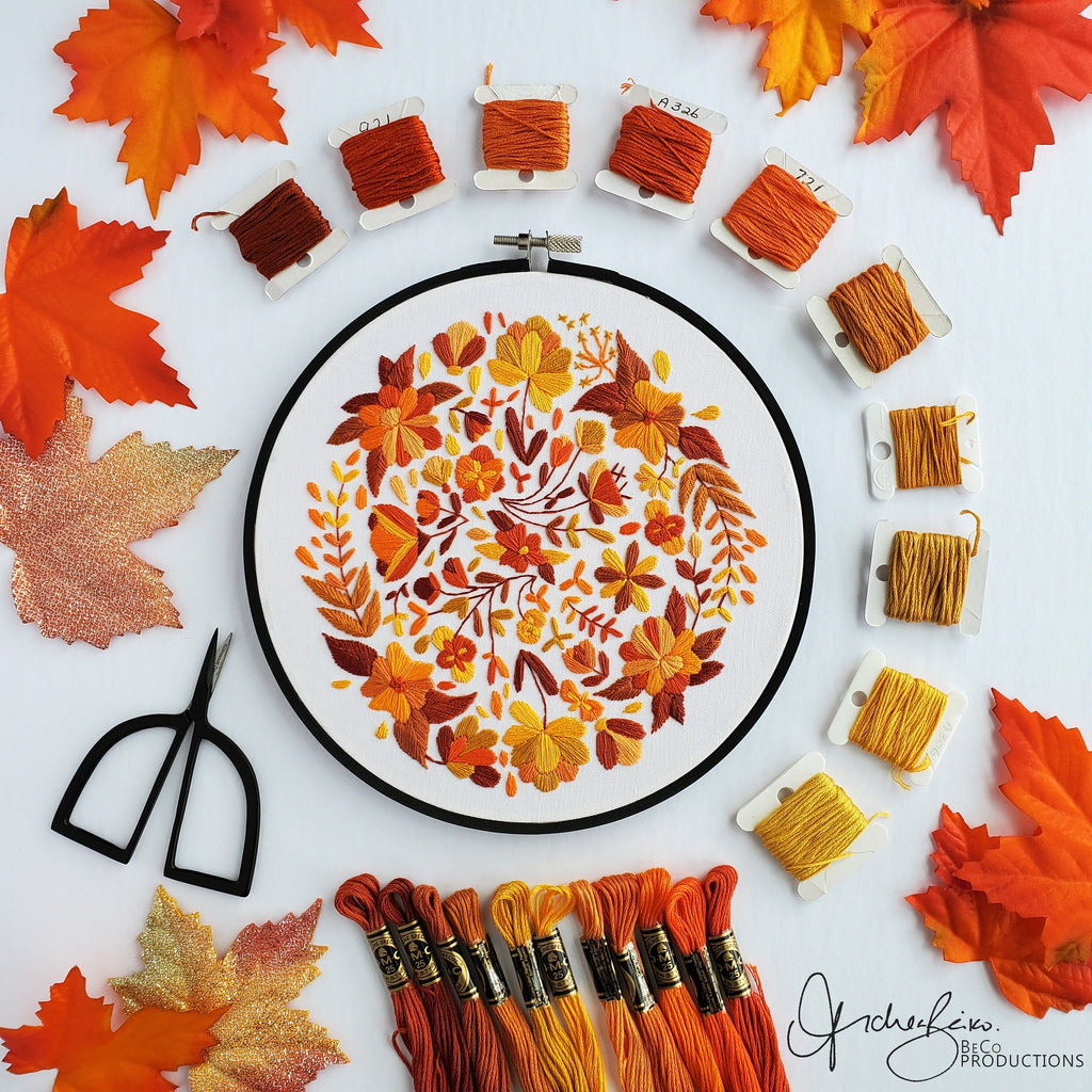 Autumn Embroidery BUNDLE - DIY Digital Download Embroidery Pattern & Guide