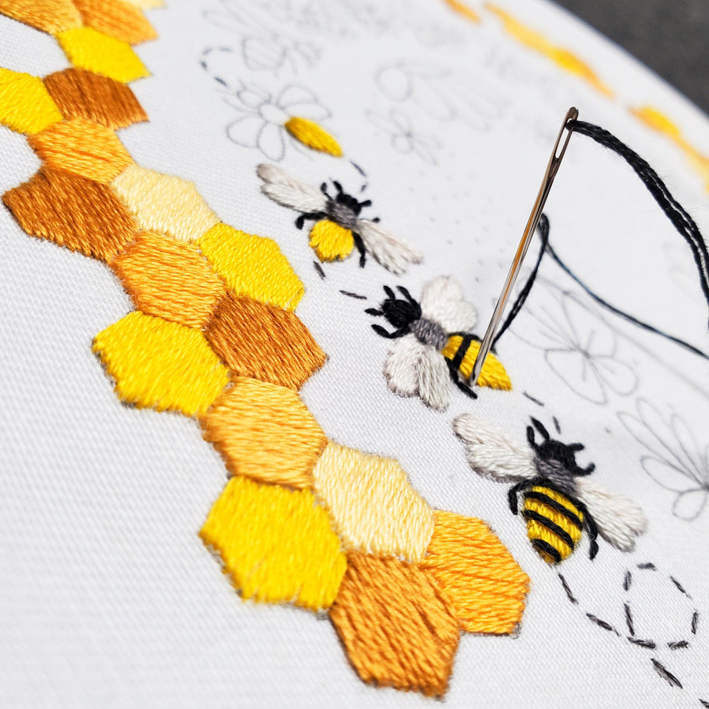 Bee Rainbow - PDF Digital Download Embroidery Pattern & Guide