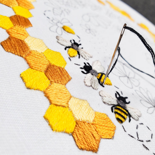 Bee Rainbow - PDF Digital Download Embroidery Pattern & Guide