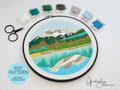 Mountain Landscape No.04, Three Sisters, Canmore Alberta - PDF Digital Download Embroidery Pattern & Guide