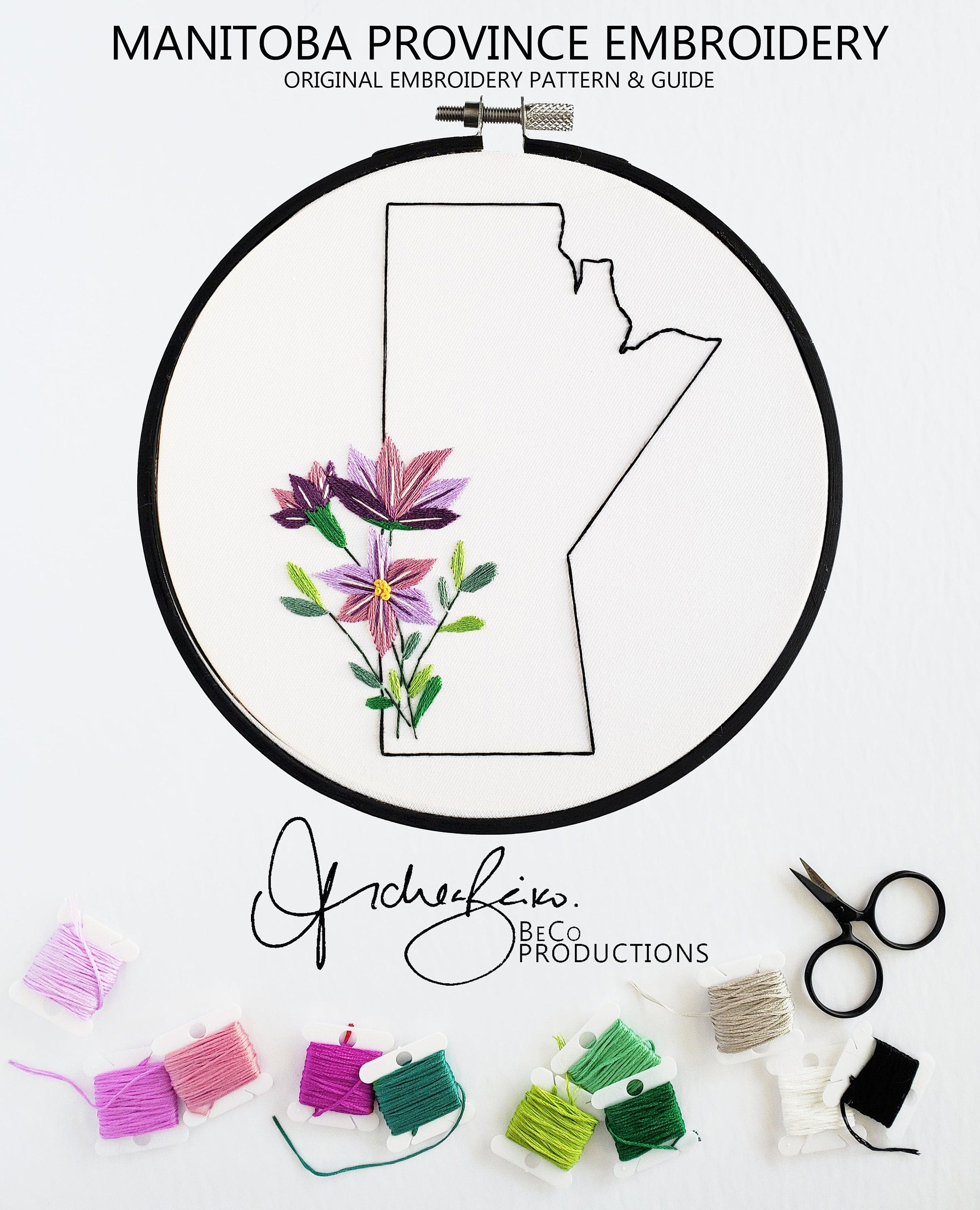 Manitoba Province - PDF Digital Download Embroidery Pattern & Guide