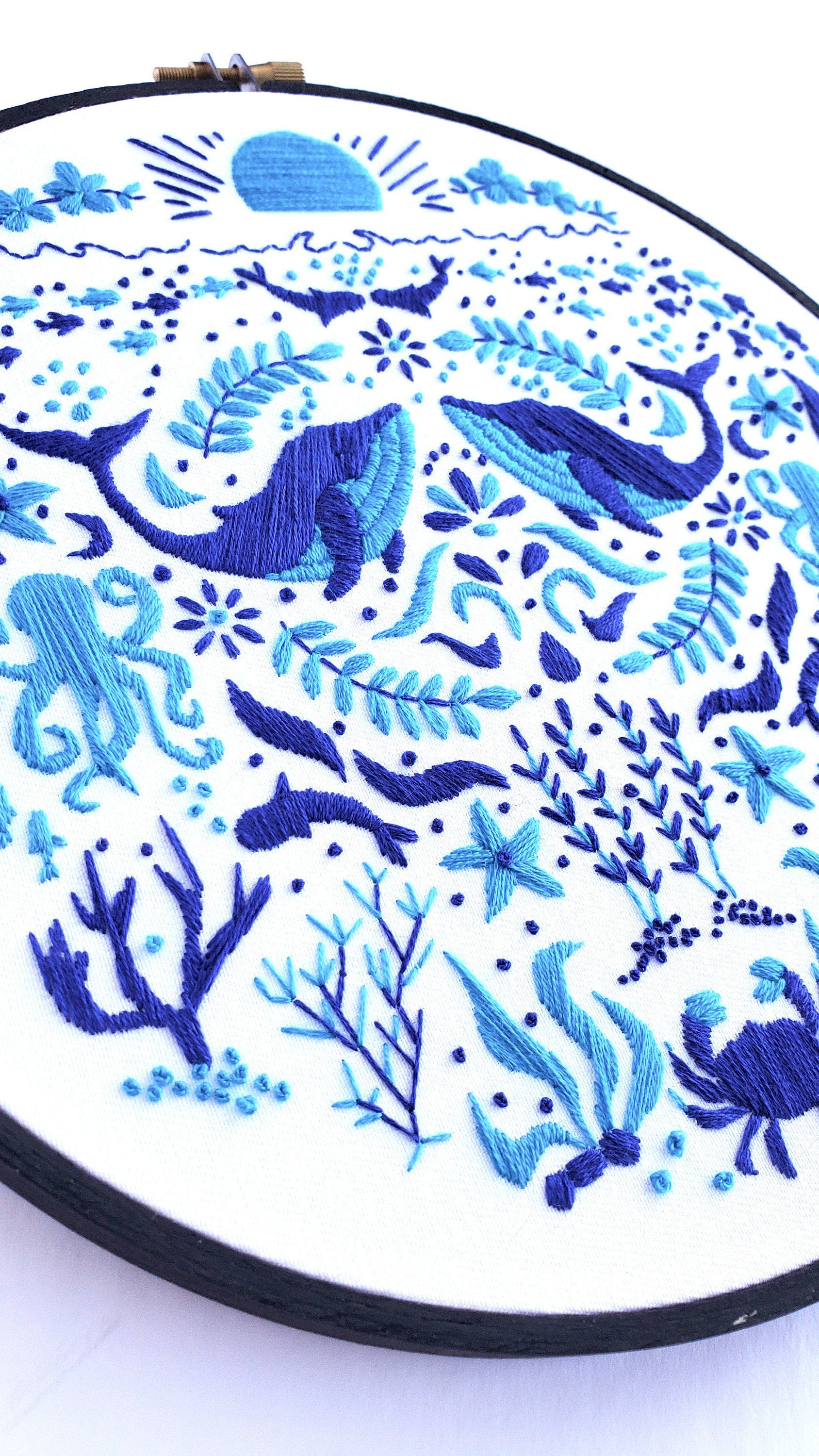 JUNE Monthly Monochromatic Folk Art Inspired Series - PDF Digital Download Embroidery Pattern & Guide