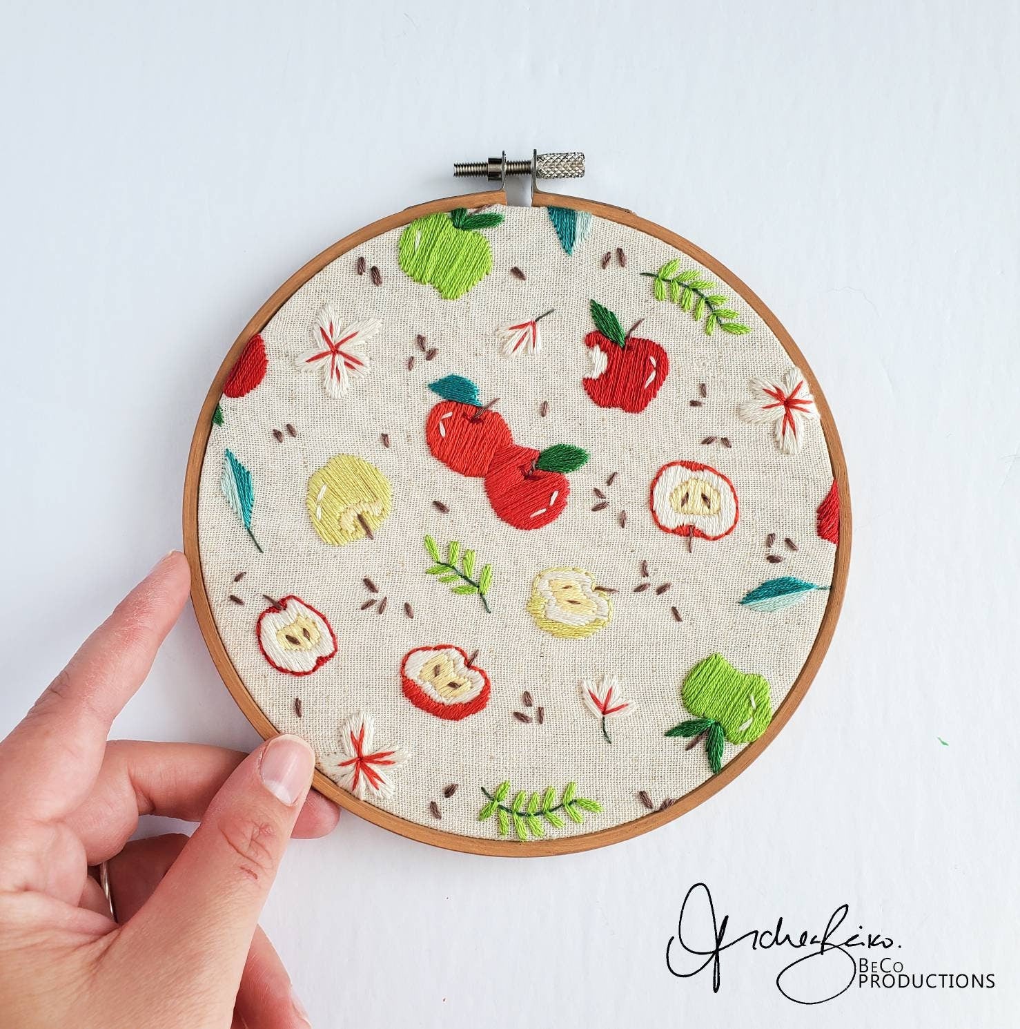 Apple Life Cycle Print - PDF DIgital Download Embroidery Pattern & Guide