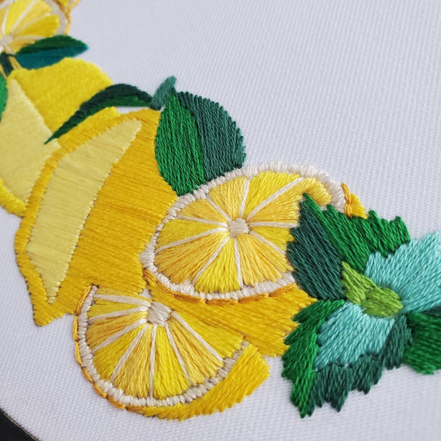Lemon Wreath - PDF Digital Download Embroidery Pattern & Guide