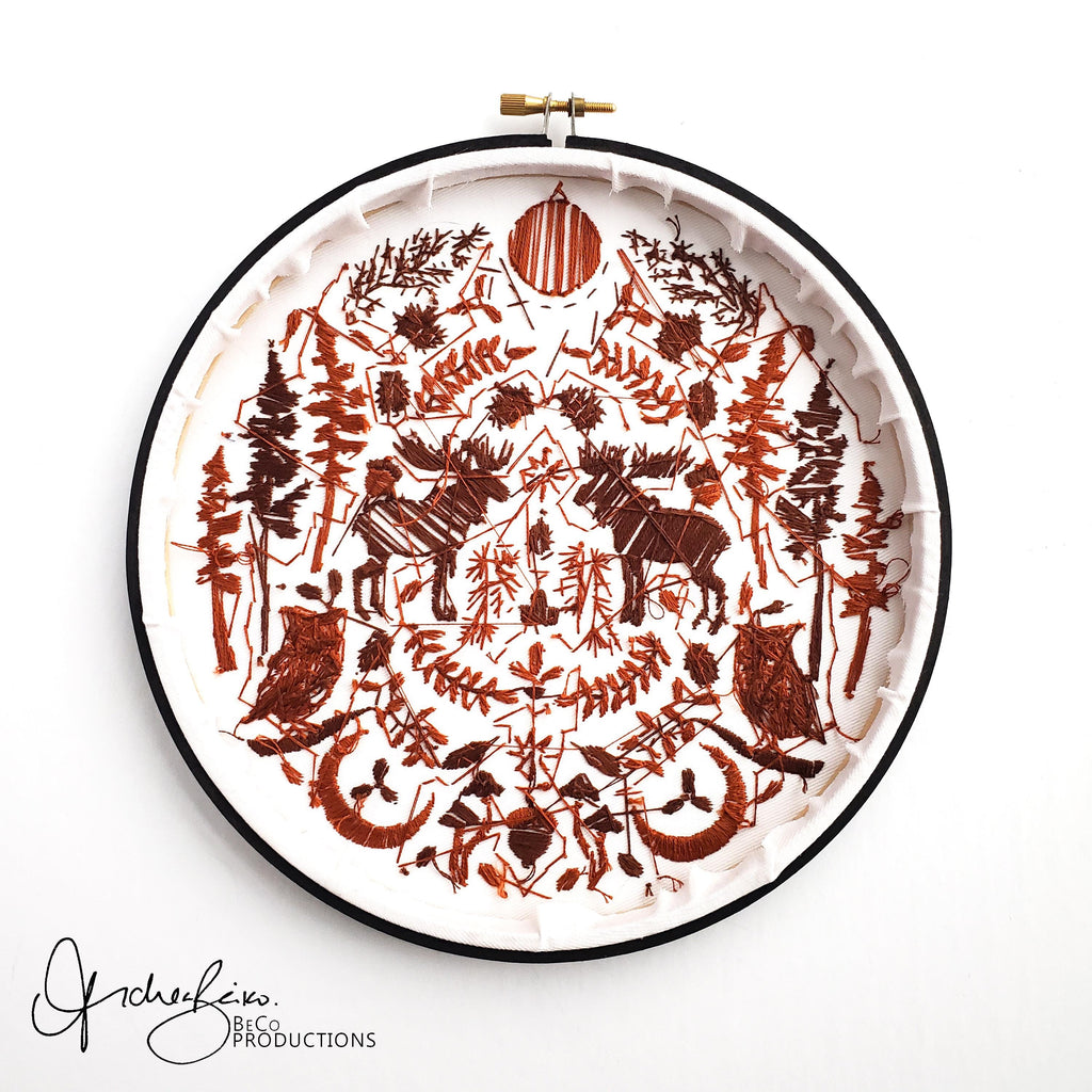 NOVEMBER Monthly Monochromatic Folk Art Inspired Series - PDF Digital Download Embroidery Pattern & Guide