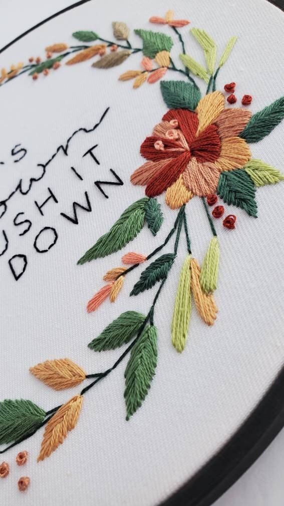 If It's Yellow Let It Mellow, But If It's Brown Flush It Down - PDF Digital Download Embroidery Pattern & Guide