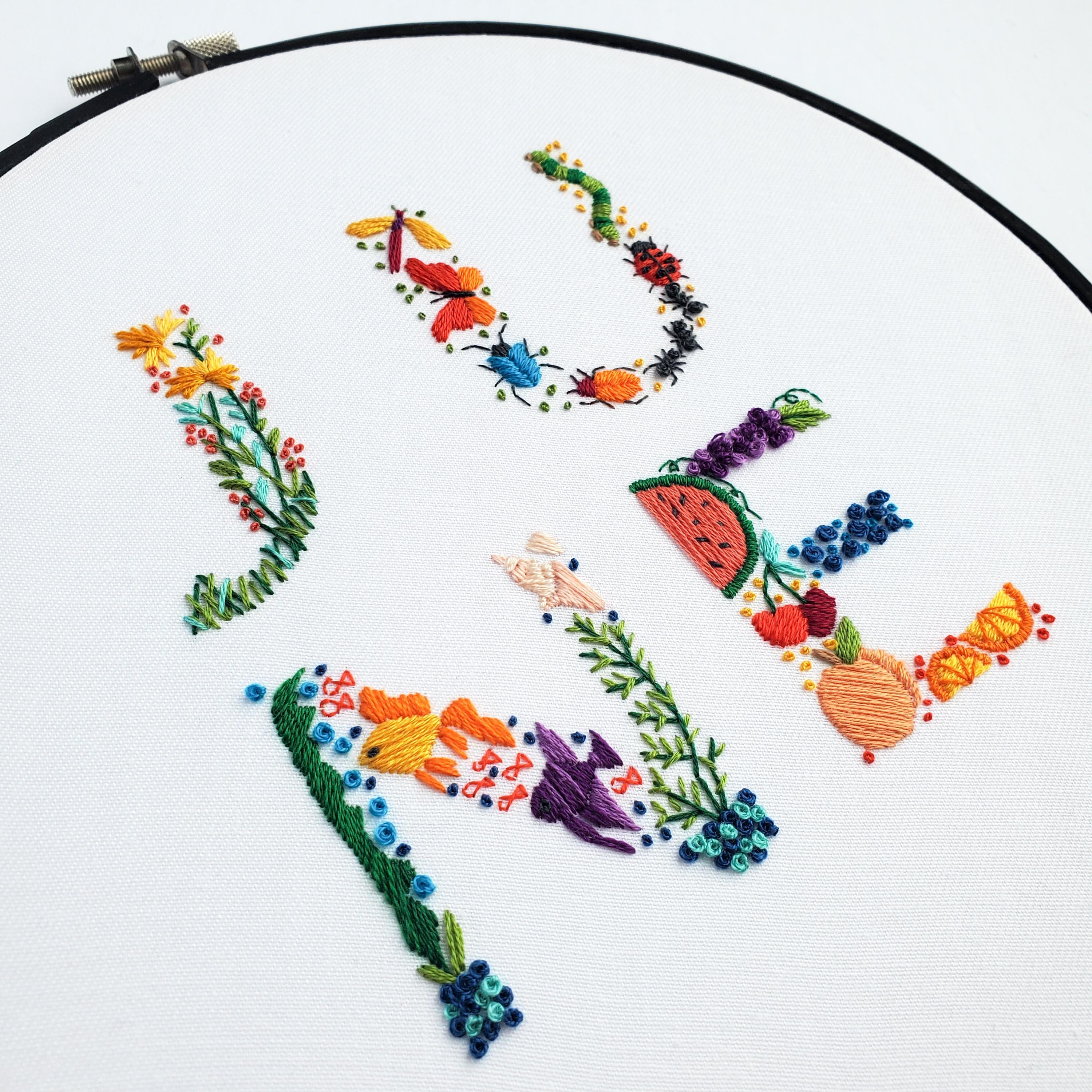 JUNE Monthly Text Series - PDF Digital Download Embroidery Series Pattern & Guide